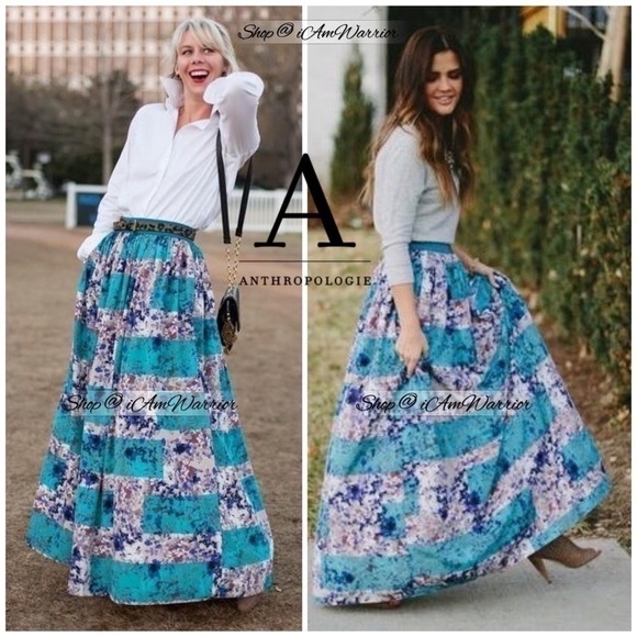 Anthropologie watercolor print tulle underlay maxi ball skirt *shop@iamwarrior - Picture 8 of 15